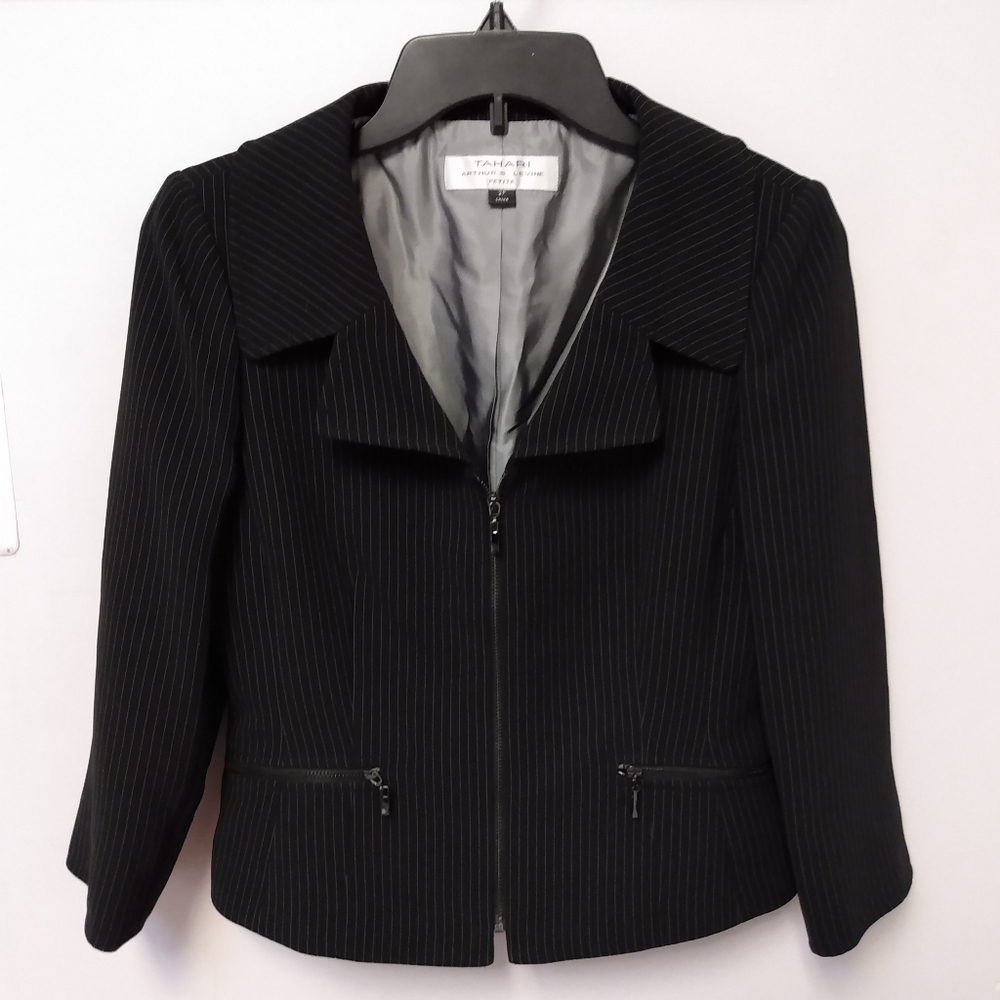 Tahari Arthur S. Levine pinstriped blazer jacket 2P